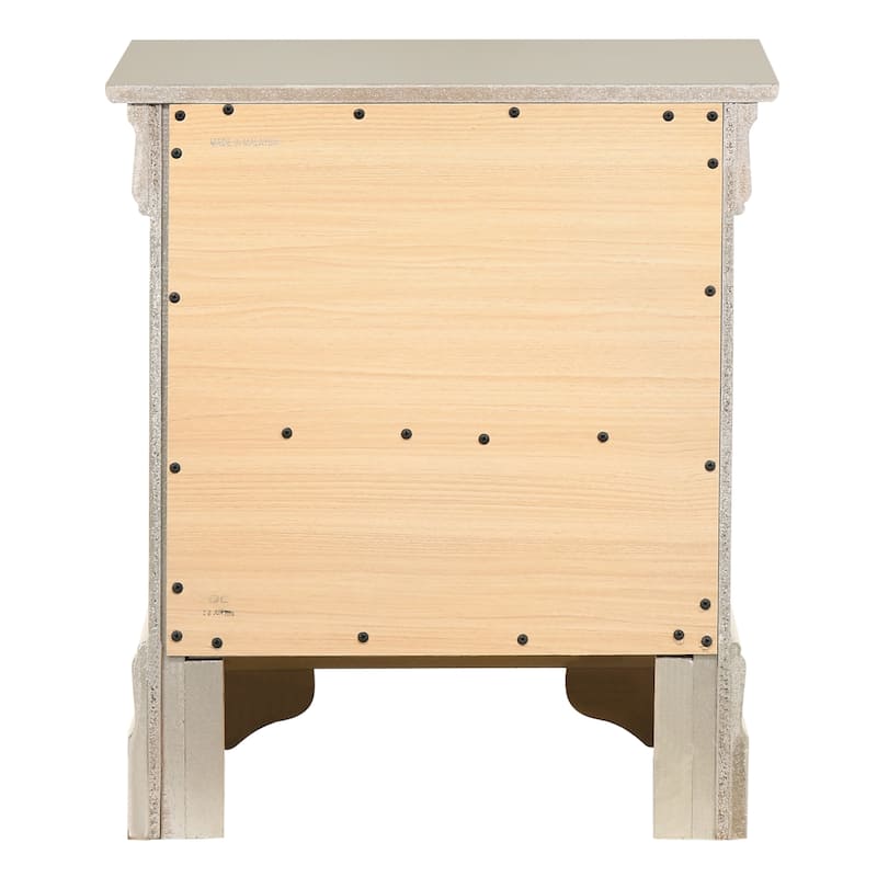 Wood 2 Drawer Nightstand