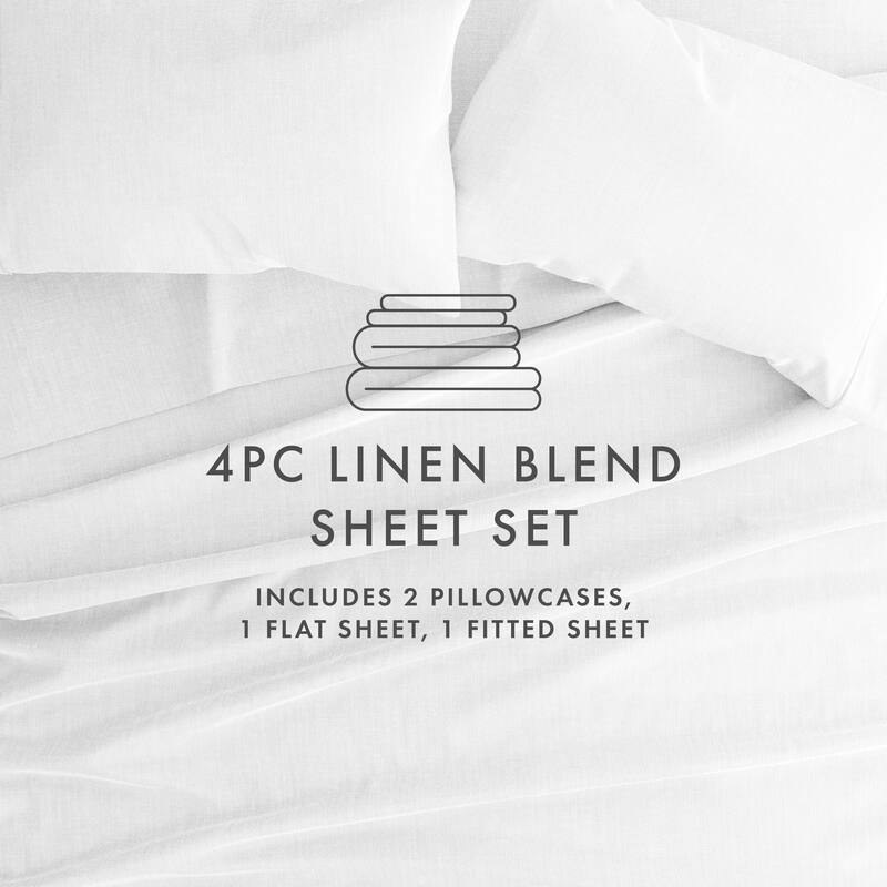 Becky Cameron Linen & Rayon from Bamboo Blend Deep Pocket 4 Piece Sheet Set