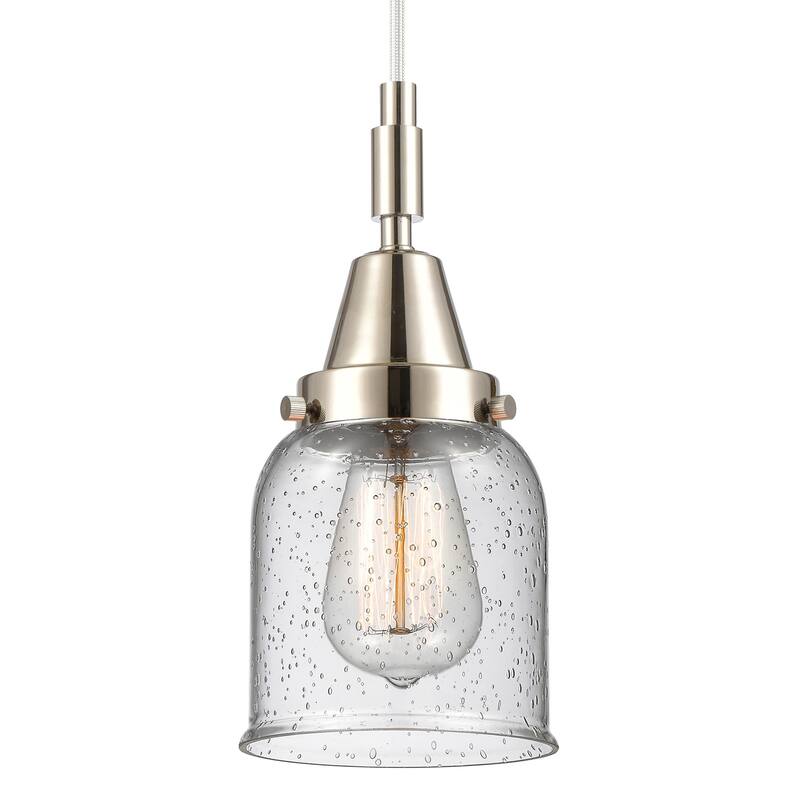 Innovations Lighting 447-1P-G54 Bell 5" Wide Mini Pendant with Clear, - Polished Nickel