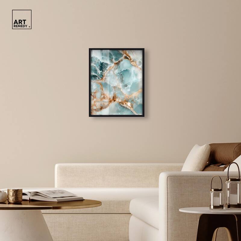 Teal Marble Majesty Shadowbox by Art Remedy