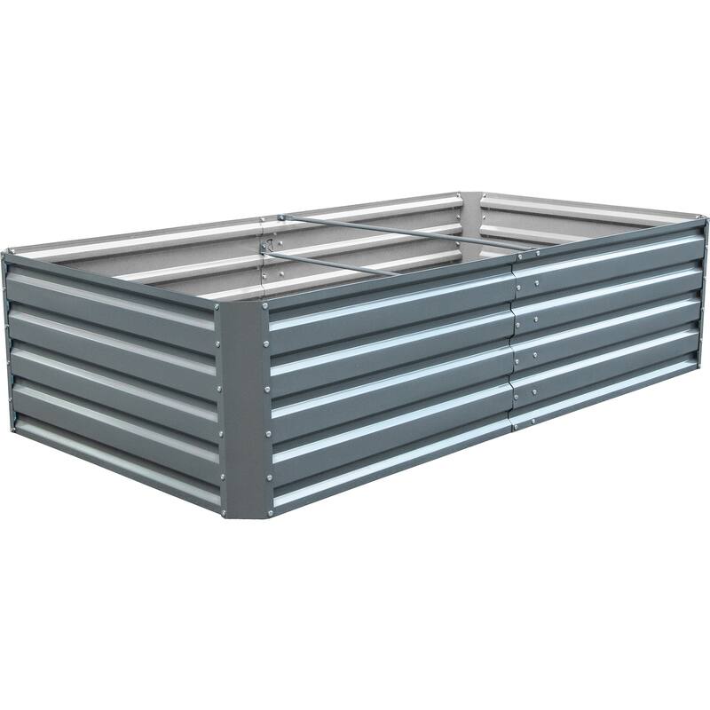 Galvanized Metal Outdoor Raised Bed for Vegetables, Flowers, and Herbs