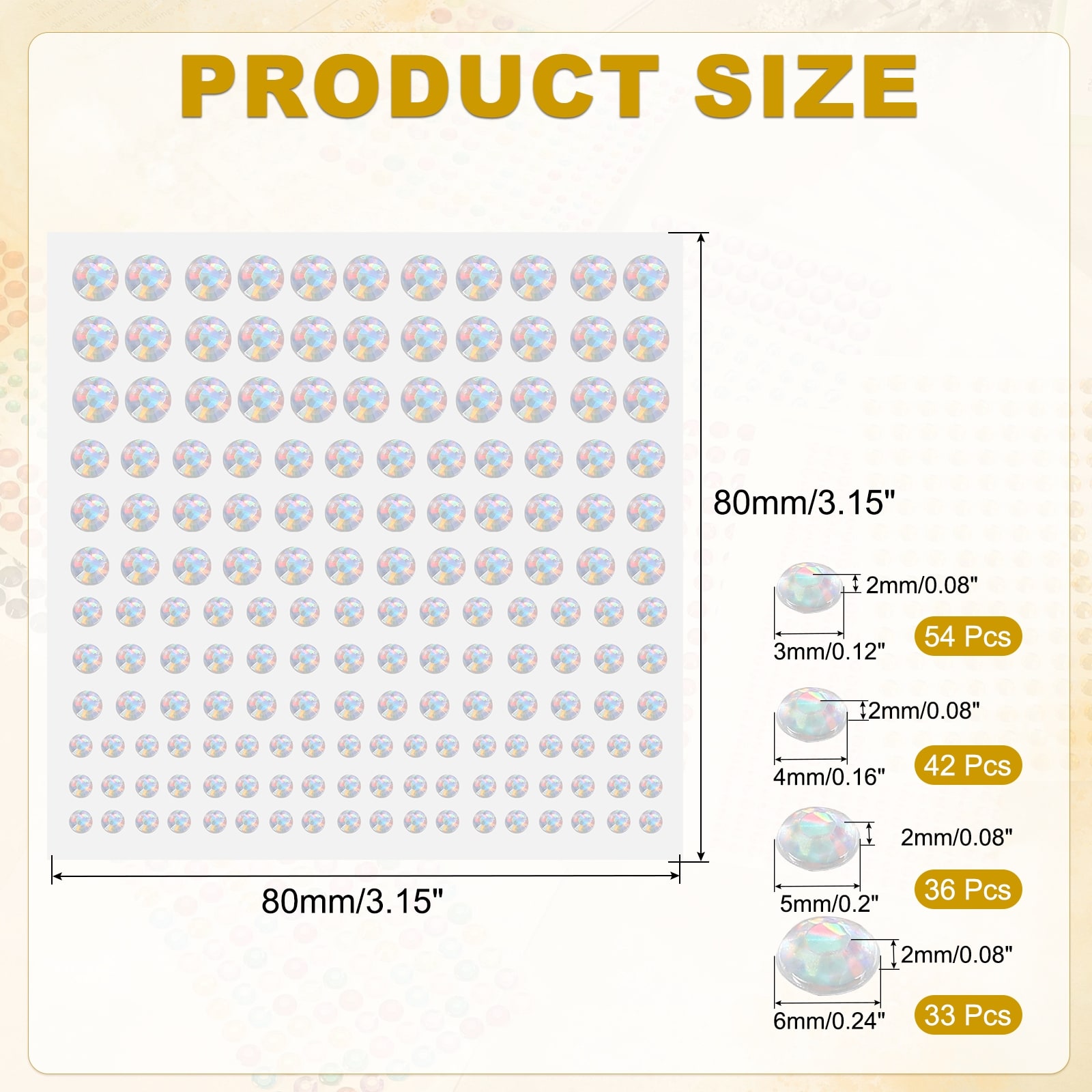 Rhinestone Adhesive Stickers Acrylic Gem Sticker Face Bling Gem Stones Jewel for Nail Craft Clothes Makeup