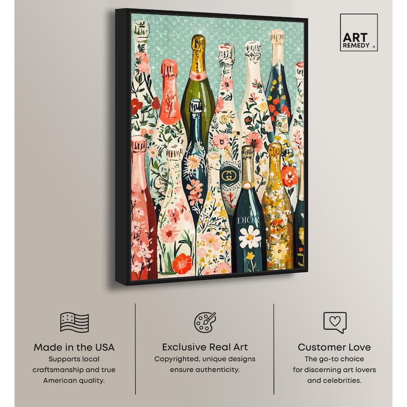 Floral Collection Bottles Canvas by Art Remedy