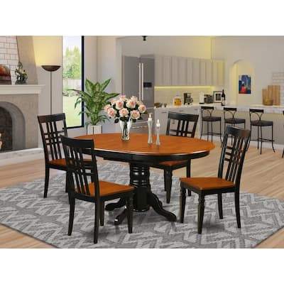 Coastal Craftsman Dinette Set - 5 Piece Table & Chairs - Black Cherry Finish - Kitchen Dining Room Furniture