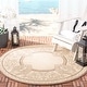 preview thumbnail 77 of 99, SAFAVIEH Courtyard Abaco Floral Border Indoor/ Outdoor Area Rug 5'3" x 5'3" Round - Natural/Chocolate