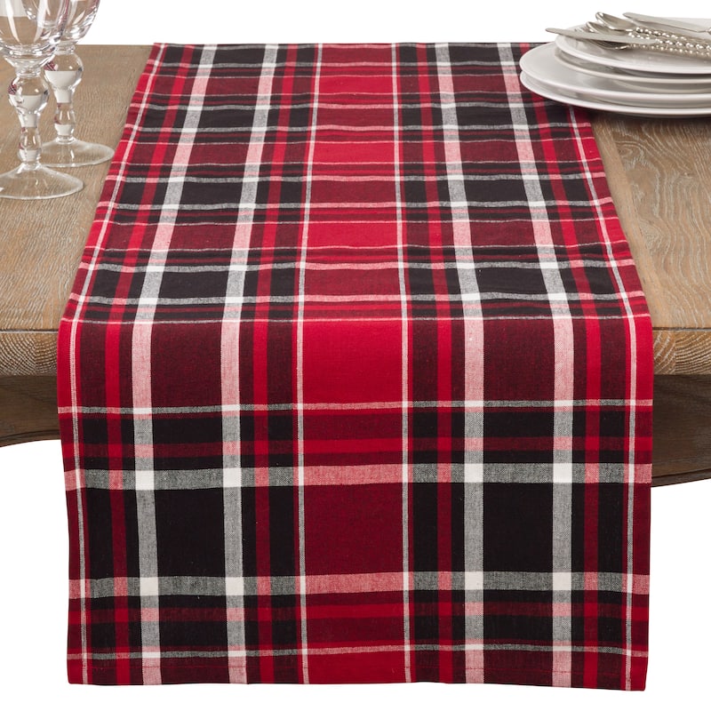 Jarret Collection Classic Plaid Design Cotton Table Runner - 16"x120"