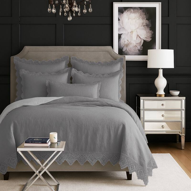 Elsie Lace Shadow 6 Piece Coverlet Set