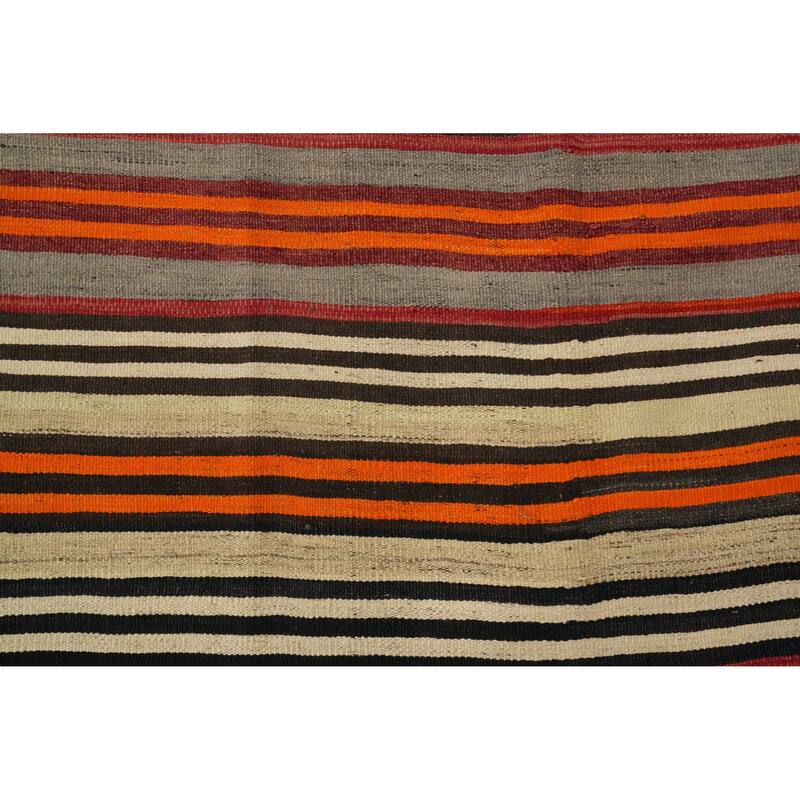 Hand Woven Oriental 100% Wool Carpet Southwestern Geometric Multi-Colored Kilim Area Rug - 8' 8'' X 4' 8''