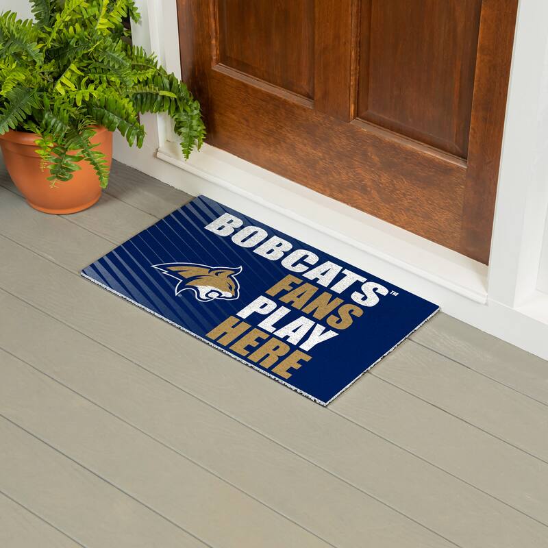 28 in. x 16 in. Montana State University "Fans Play Here" PVC Door Mat