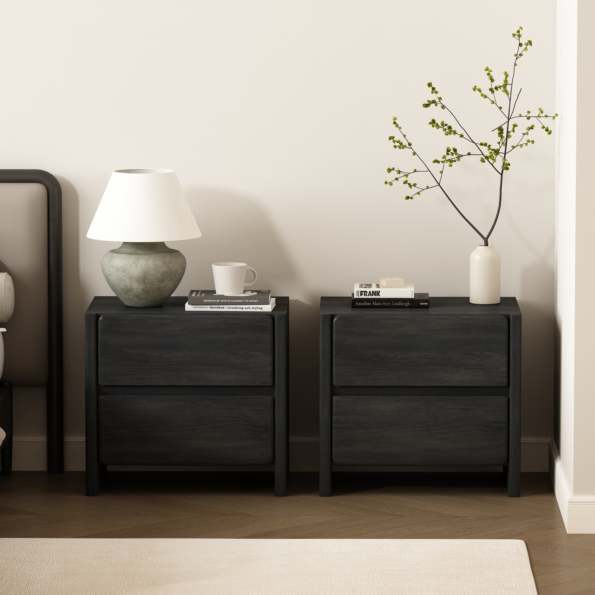 Manhattan Comfort Linda 24" Nightstand (2-Drawer) - Set of 2