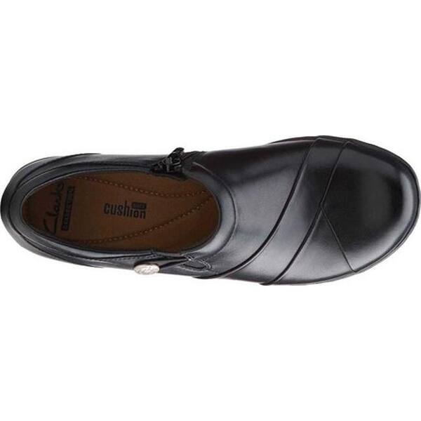Shop Clarks Women S Channing Ann Slip On Black Cow Full Grain