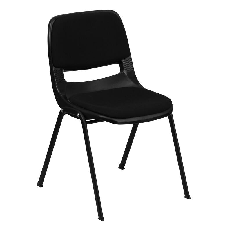 880 lb. Capacity Padded Ergonomic Shell Stack Chair with Metal Frame