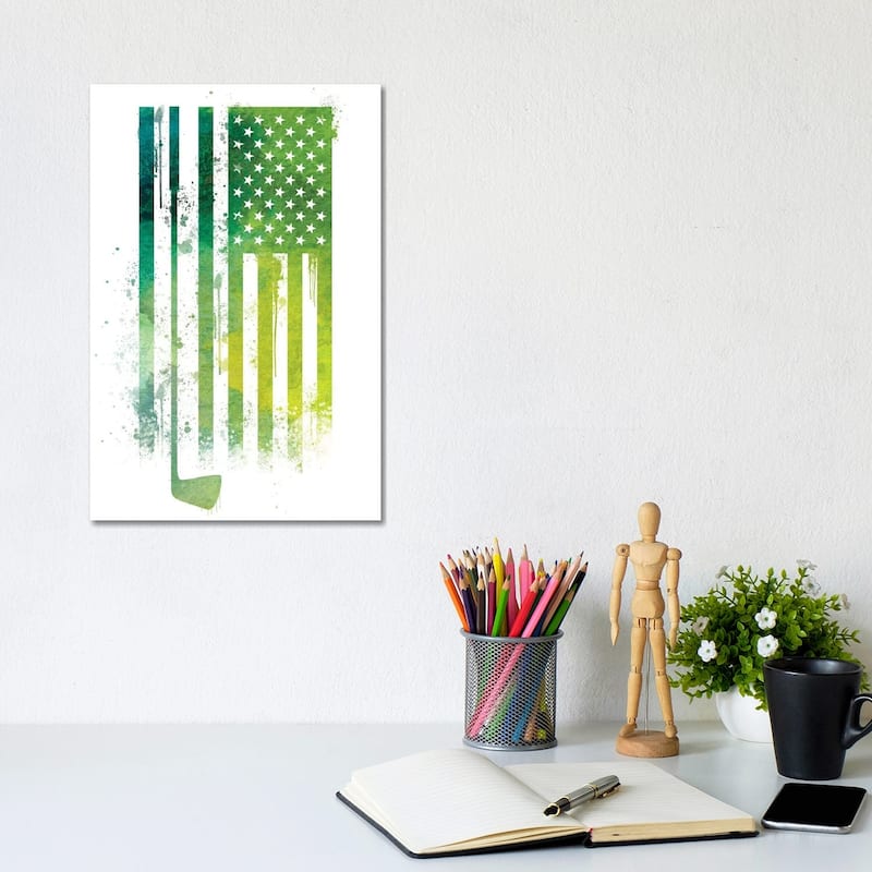 iCanvas "Golf Sports Flag" by 5by5collective Canvas Print - 12x8x0.75