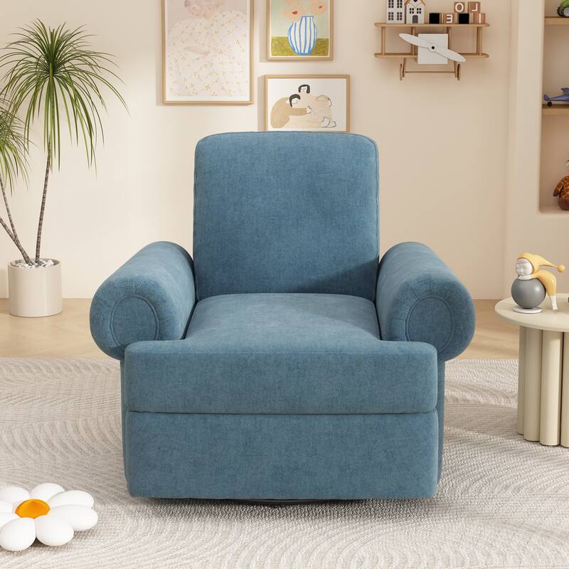 Manual Recliner Sofa Swivel Recliner Rocker Chair with Adjustable Backrest for Living Room, Bedroom, or Nursery