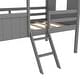 preview thumbnail 12 of 12, Stylish & Playfun Design Low Loft Bed with Roof, Ladder, Guardrail and Windows, Twin Size, Grey