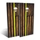 preview thumbnail 8 of 6, Charred Dispatcher Yellow Line Outdoor Cornhole Board Set All-Weather 2x4 - Include Carrying Case