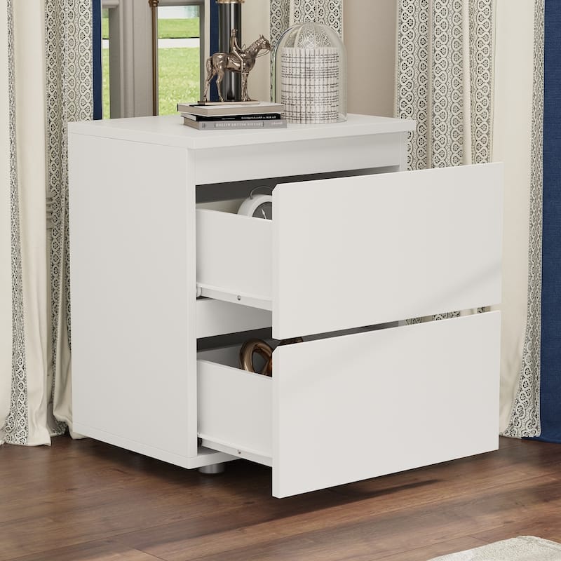 Premium 2-Drawer Nightstand 3 Colors Bedside Table by Kerrogee End Table