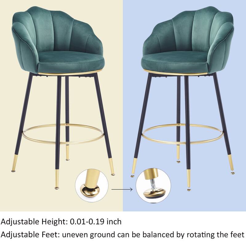 Hausfame Modern Swivel Bar Stools With Backs (Set of 2) - 22.2 in. W X 21.3 in. D X 39.6 in. H