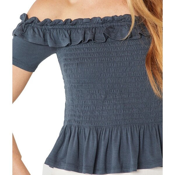 bcbg off the shoulder ruffle dress
