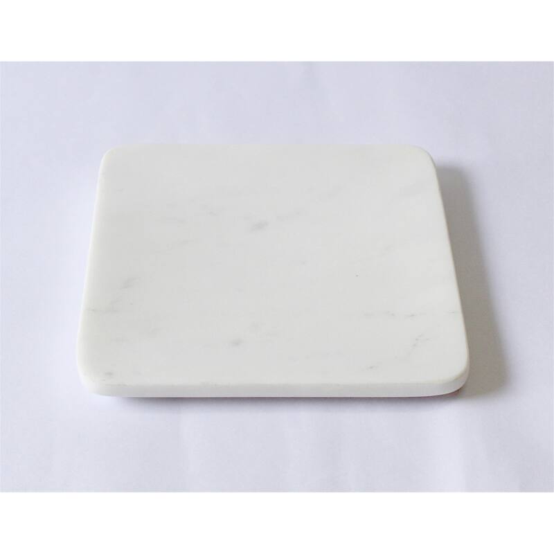 X-Sm. Square Marble Platter 6" x 6" - White