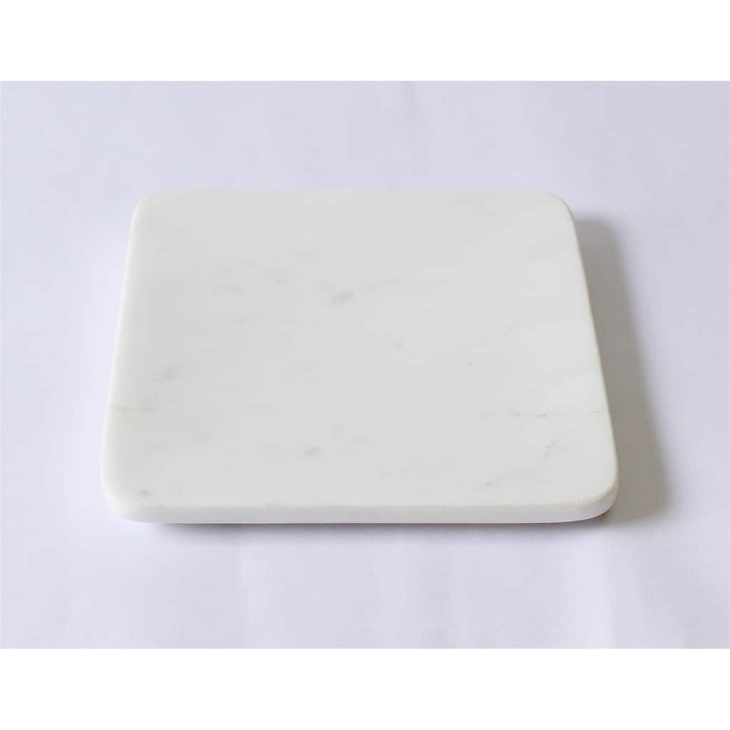 X-Sm. Square Marble Platter 6" x 6" - White