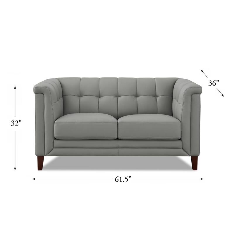 Hydeline Arvo Top Grain Leather Sofa and Loveseat Set with Feather, Memory Foam and Springs