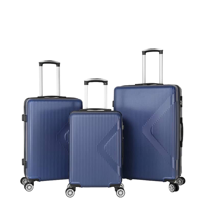 Luggage Sets 3 Piece, Modern ABS Carry On Hardshell Lightweight Durable Suitcase with TSA Lock and Spinner 8 Wheels & Bag
