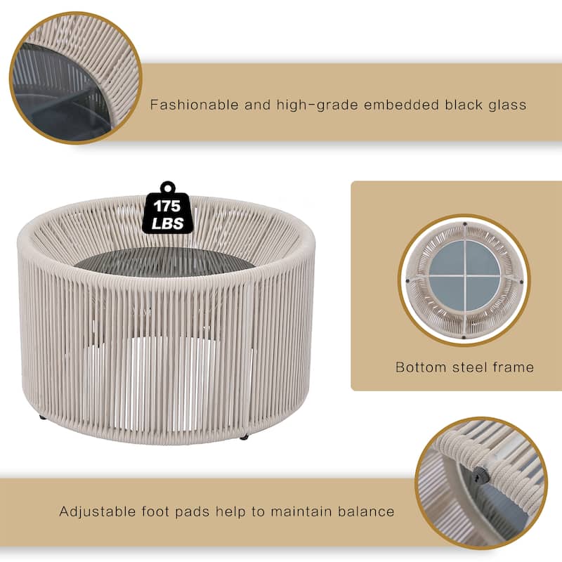 Outdoor Sunbed and Coffee Table Set
