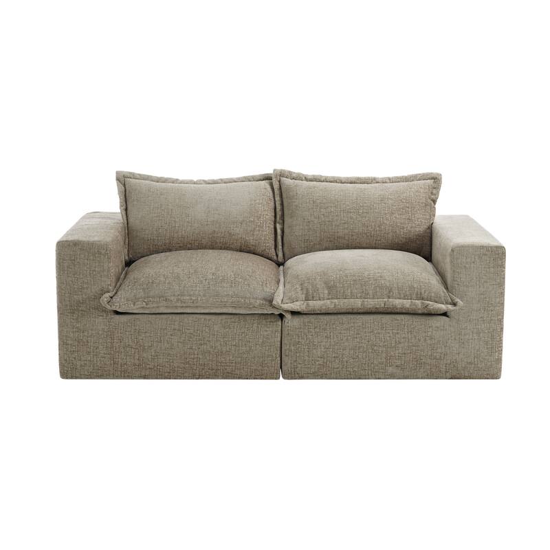 Comfy Cloud Chenille Upholstered Sectional Sofa with Pillow-Top Cushion