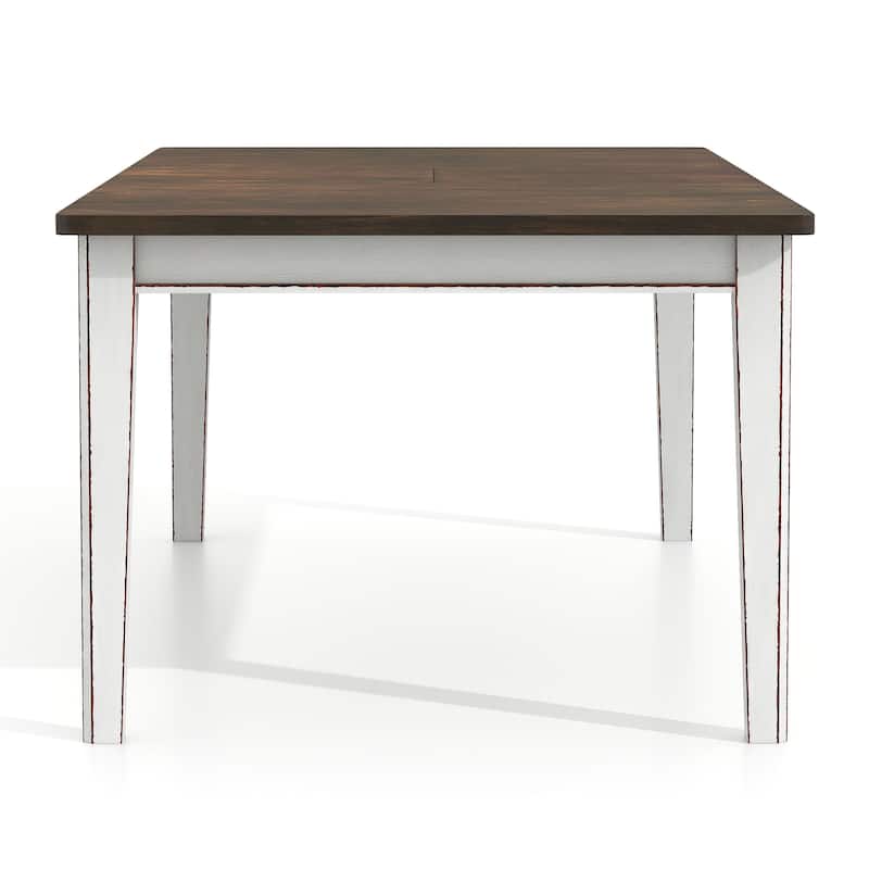 Furniture of America Abeje Rustic White 78-inch Expandable Dining Table