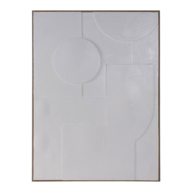 Canvas Wall Art 3D Geometric Framed Hallway Decor - 48" White
