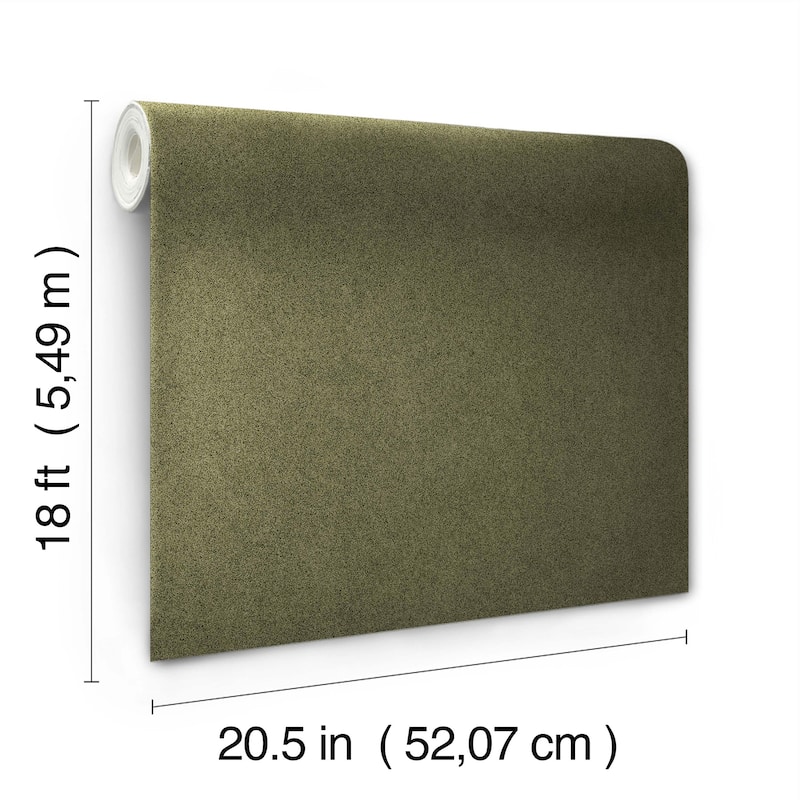 RuSuede Olive Green Peel and Stick Wallpaper
