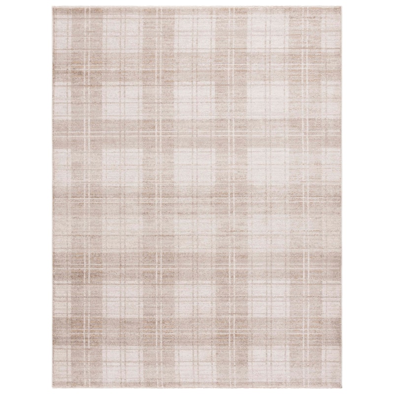 SAFAVIEH Oxford Plaid Irit Farmhouse Rug - 5'3" x 7'6" - Beige/Ivory