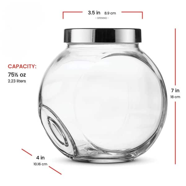 dimension image slide 0 of 2, Bormioli Rocco Pandora Glass Candy Jar