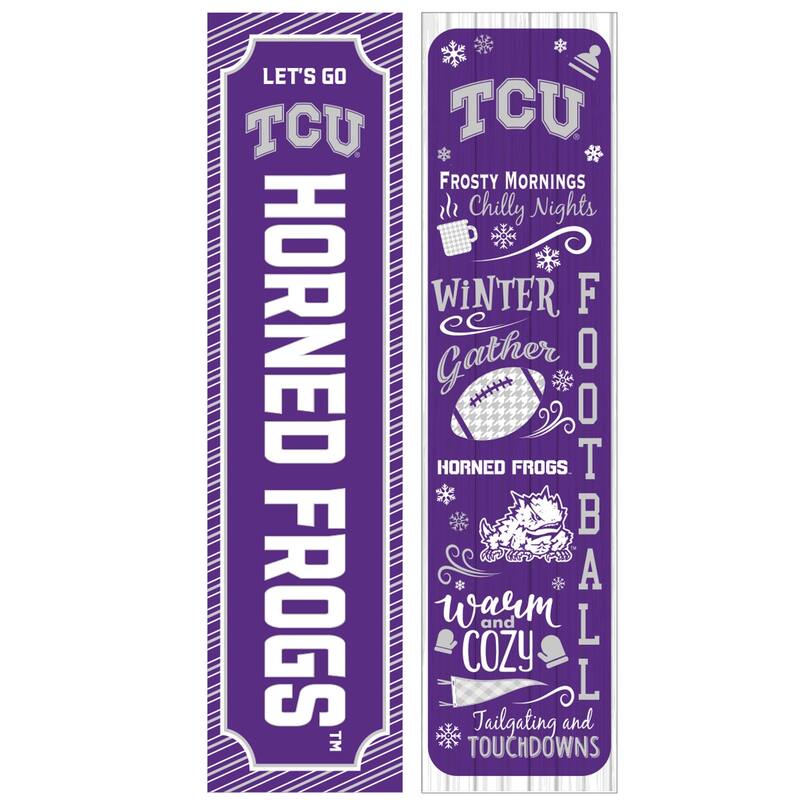 47" Double Sided Seasonal Porch Leaner, Texas Christian University - 47" x 11.25" - Winter