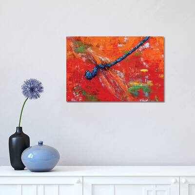 iCanvas "Blue Dragonfly" by Olena Bogatska Canvas Print