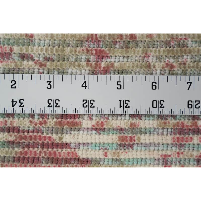 Hand Knotted Oriental Viscose Silk Carpet Modern All-Over Multi-Colored Abstract Area Rug - 3' 10'' X 2' 0''