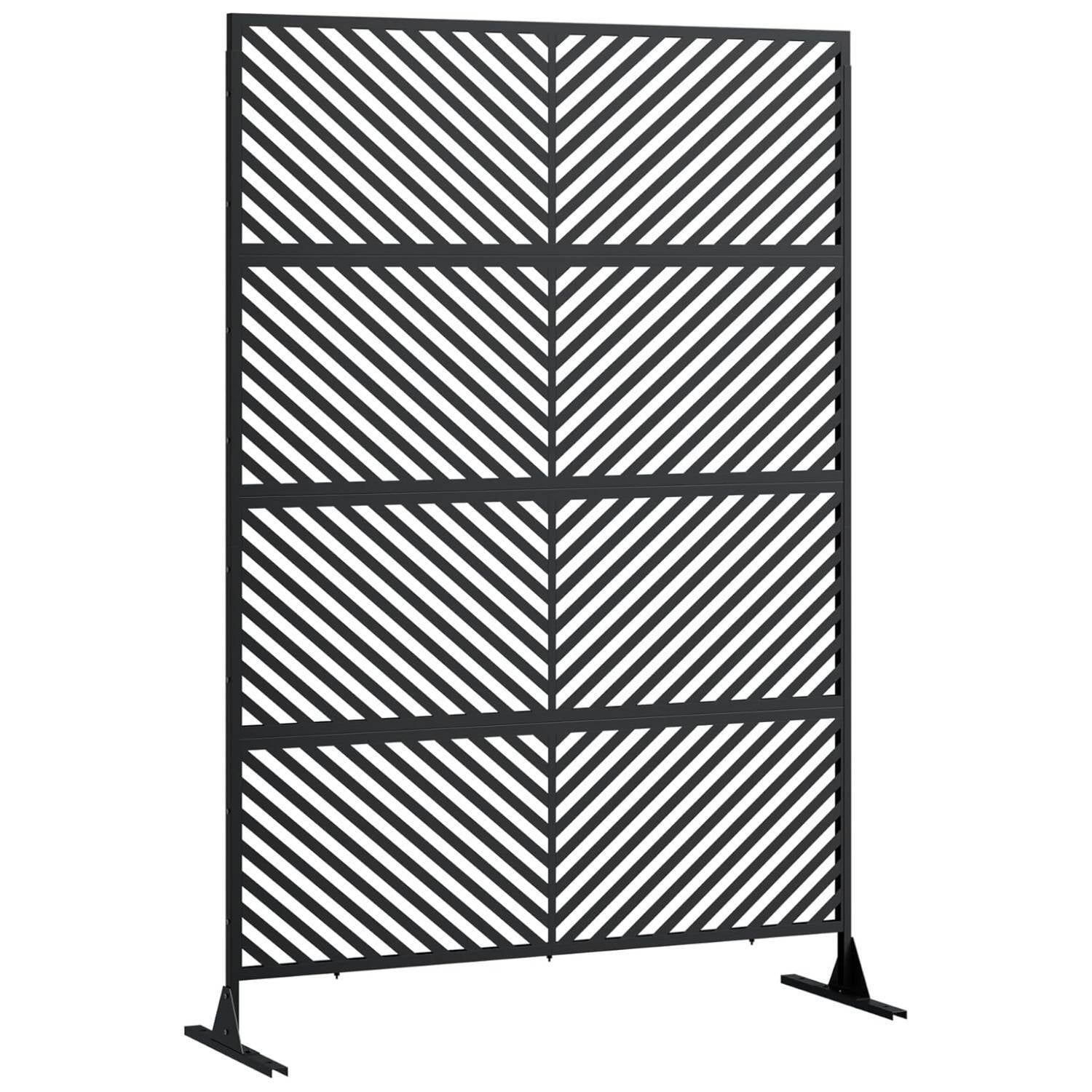 72" H×47" W Freestanding Privacy Screen, Decorative Outdoor Panel for Deck, Porch, Patio