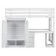 preview thumbnail 5 of 7, Full Loft Bed with Wardrobe, Desk, and Drawers - White