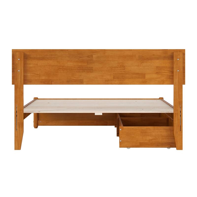 Wesley Platform Bed with Panel Footboard and Storage Drawers