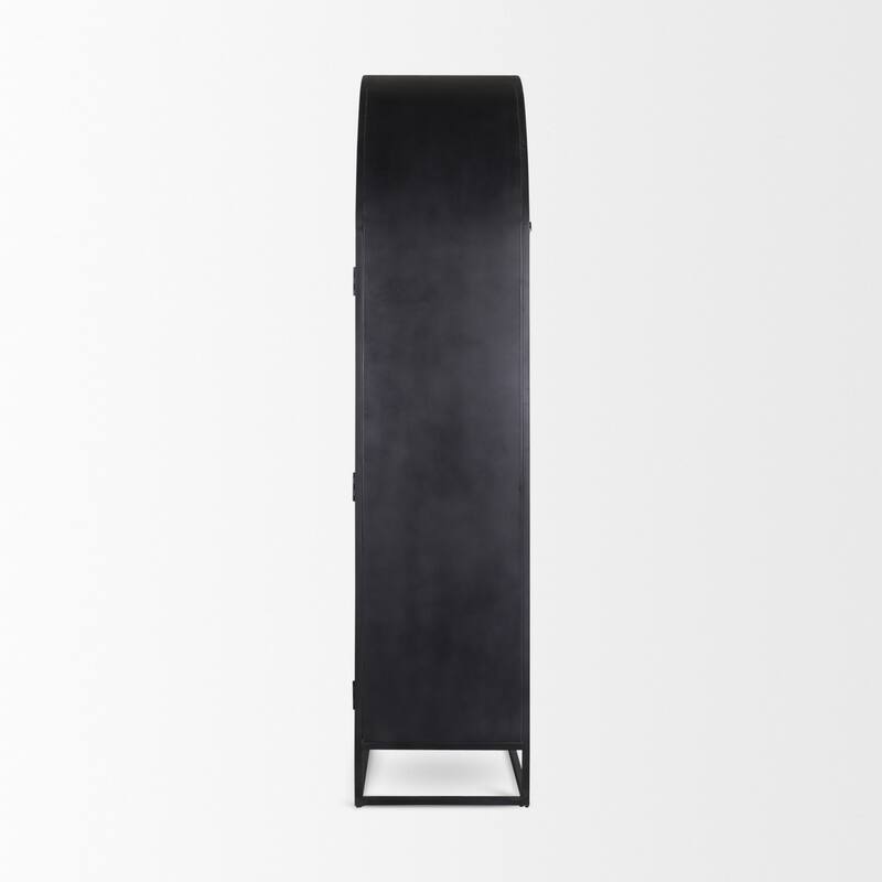 Sloan Black/ Dark Brown Arched Display Dining Cabinet