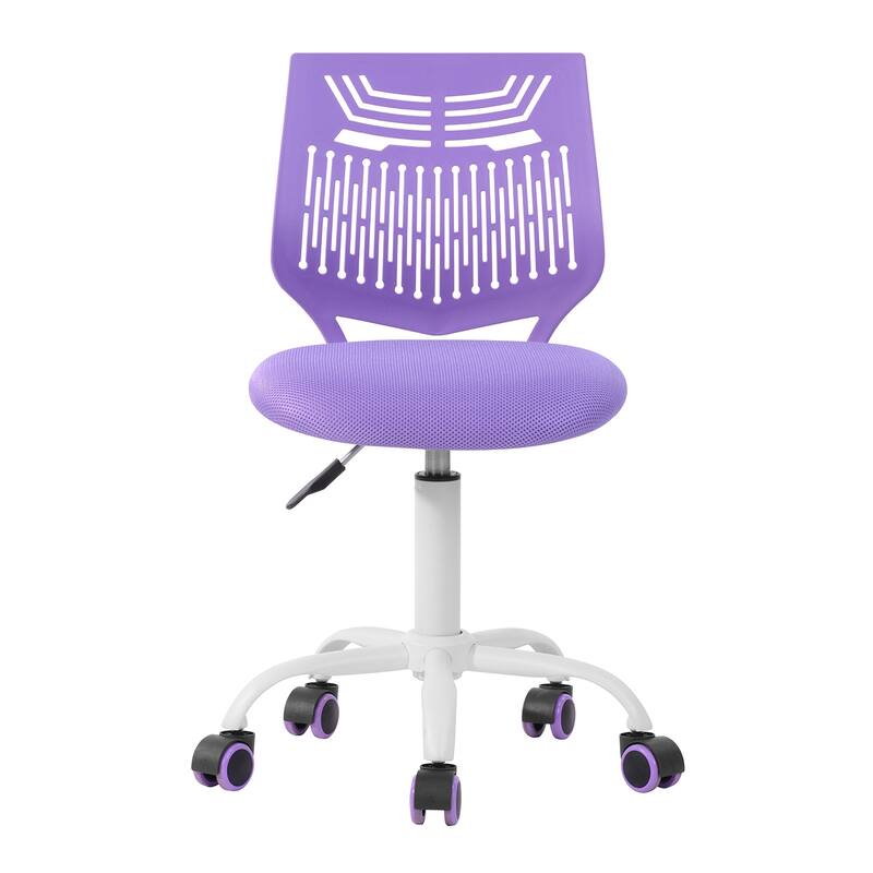 HomyLin Plastic Mesh Adjustable Armless Desk Chair with Rolling Wheels Kids Teen
