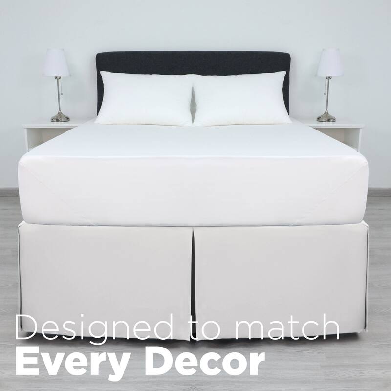 Martex Solid Tailored Pleated Lightweight 21-inch Drop Bed Skirt
