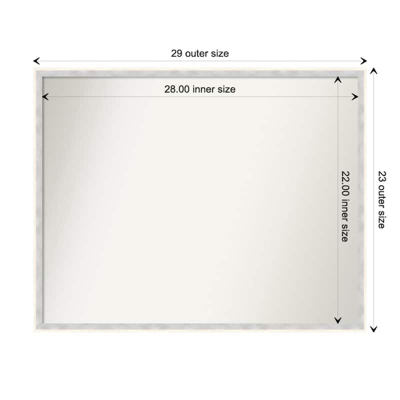Paige Non-Beveled Wood Framed Wall Mirror - Paige White Silver - Glass Size 28x22