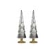 preview thumbnail 5 of 11, Dembe 13.5" Glass Tree on Gold Glitter Base, Set of 2