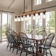 preview thumbnail 51 of 67, Farmhouse Linear Chandelier Rustic Wood Kitchen Island Lighting Dining Room Pendant Light Fixture with Seeded Glass Shade