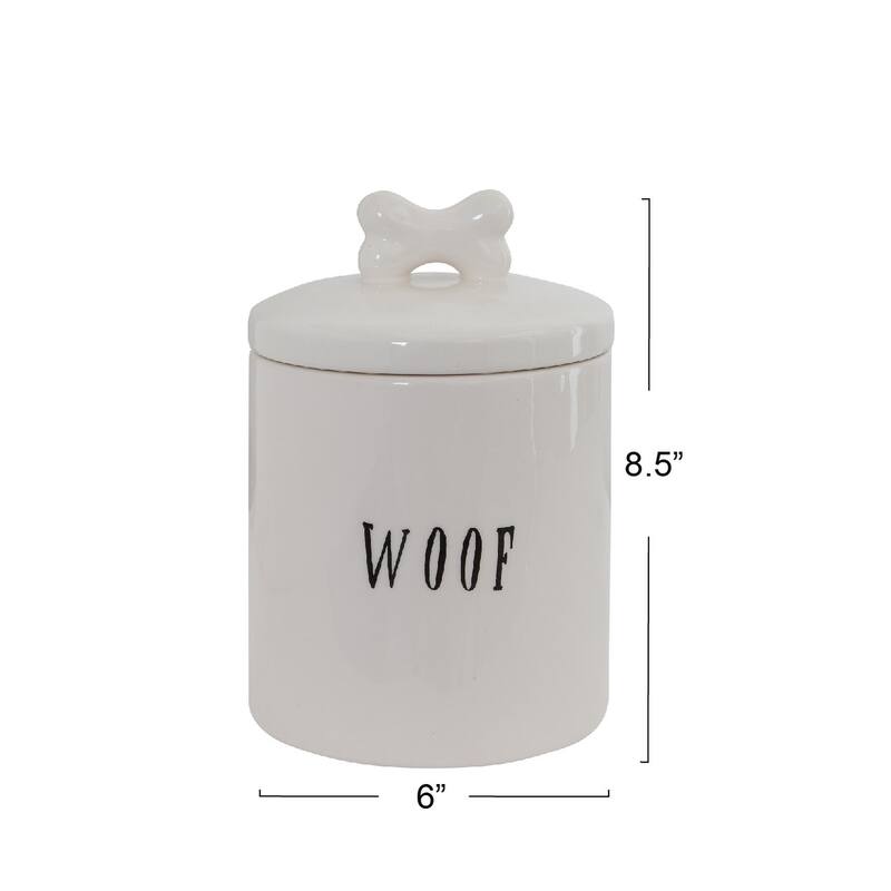 "Woof" Jar with Bone Handle on Lid