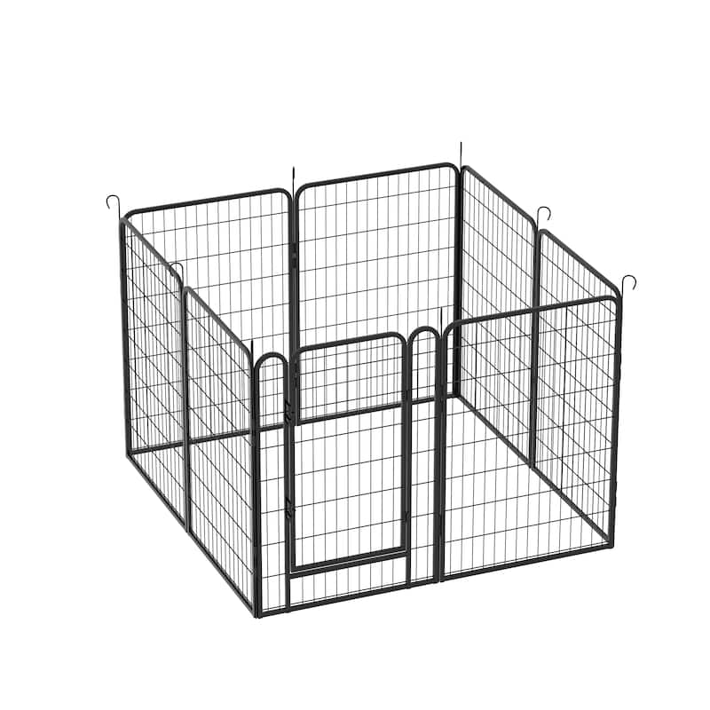 8 Panels Heavy Duty Metal Playpen with door,39.37"H Dog Fence Pet Exercise Pen for Outdoor, Indoor