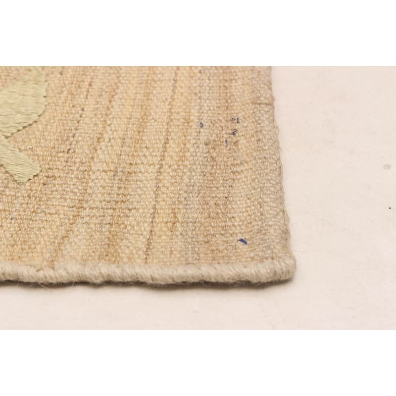 ECARPETGALLERY Flat-Weave Ankara FW Beige Cotton, Jute Kilim - 10'0 x 10'0