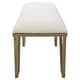 preview thumbnail 5 of 5, Upholstered Cushion Bench with Iron Legs - 53.75" - Antique Gold Finish